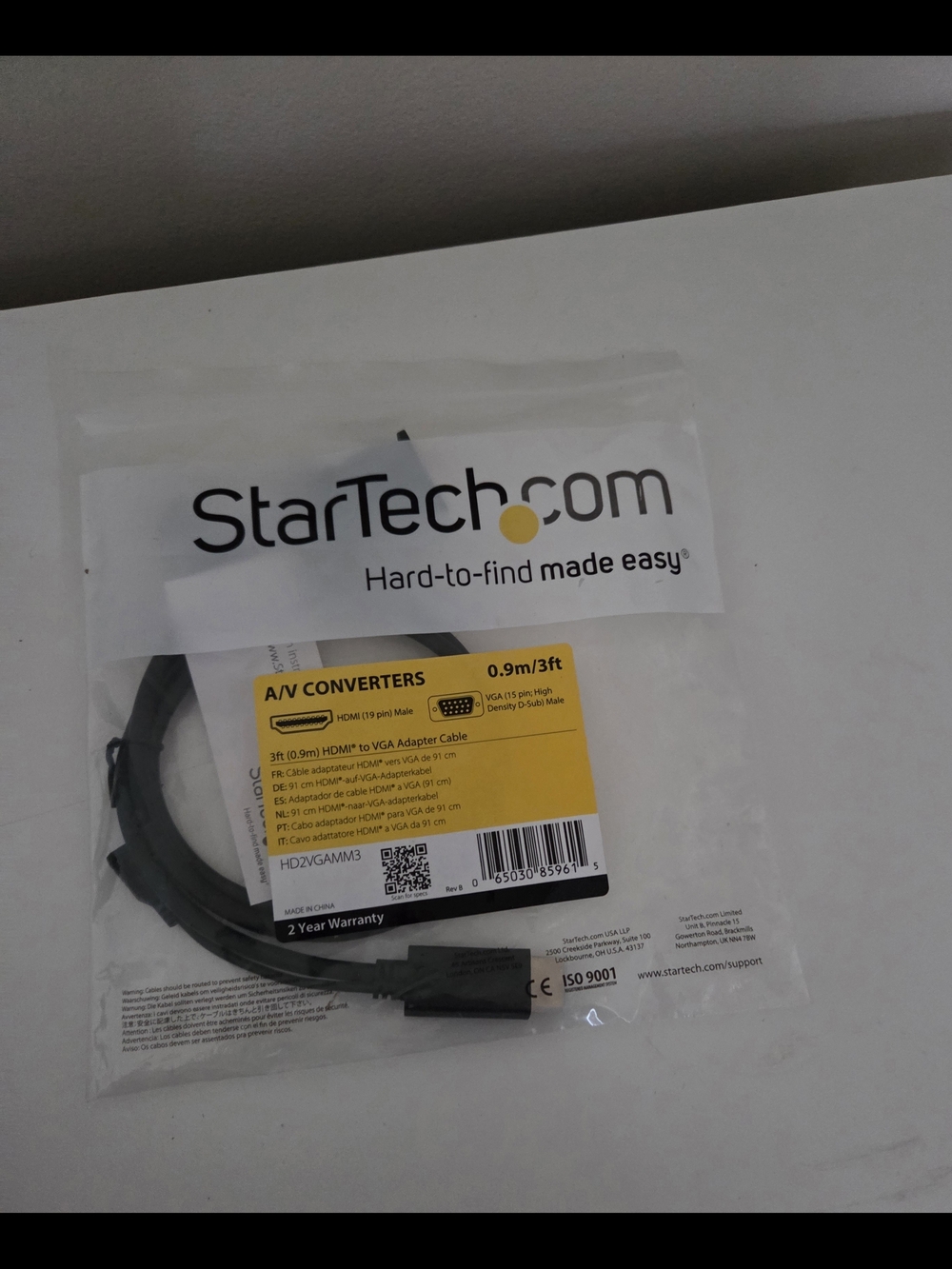 StarTech Black HDMI to VGA Adapter Cable (0.9m)